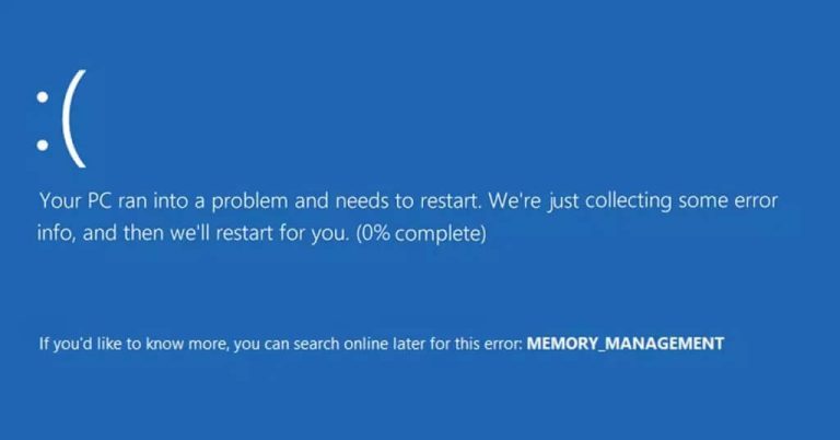 Code Memory Management BSOD